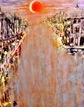 A road to the red moon.. by Cristina Mihailescu