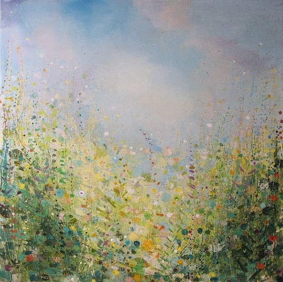 Primrose and Sky, Acrylic painting by Sandy Dooley | Artfinder